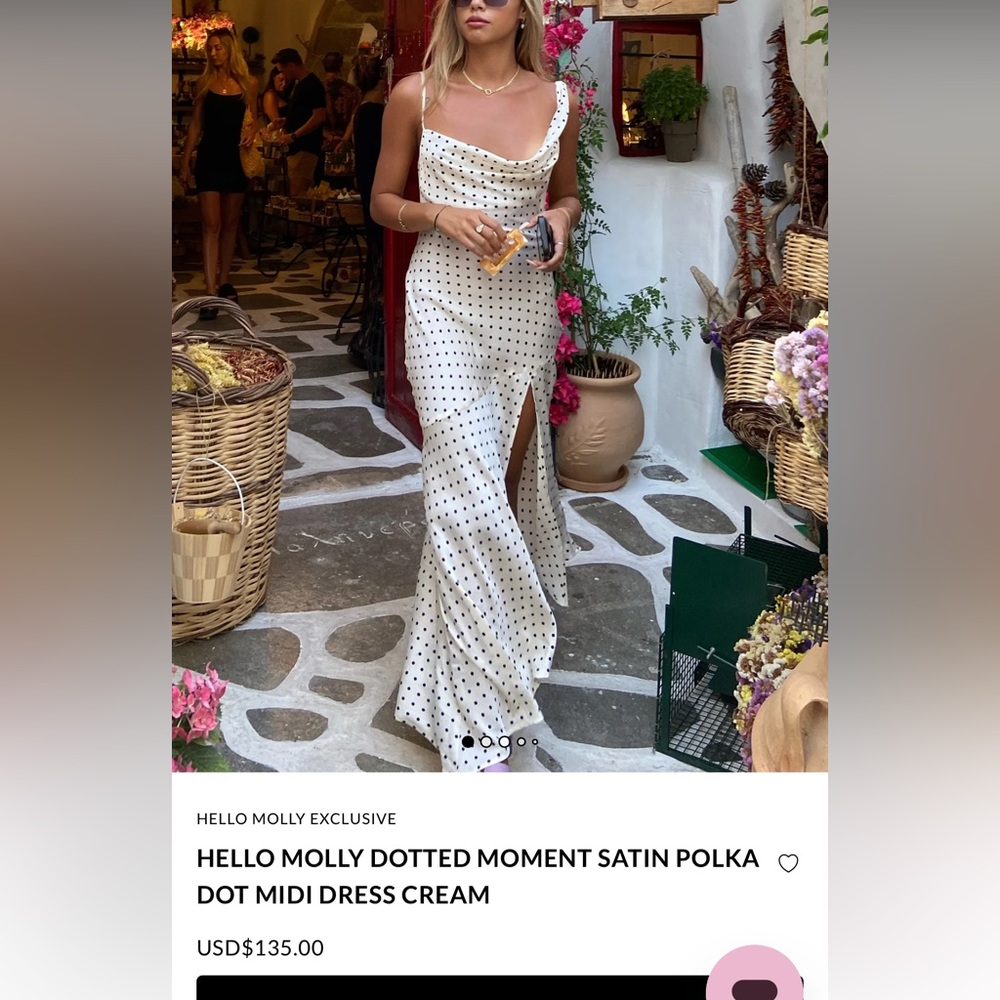 Hello Molly Cream Polka Dot Maxi Dress